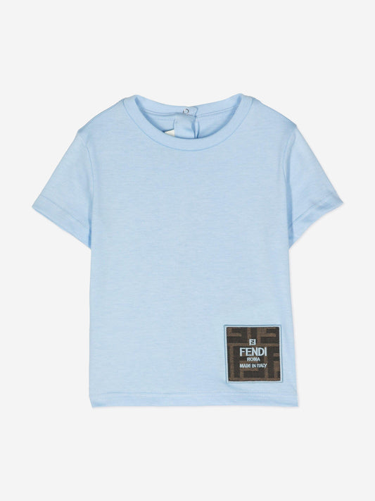 Fendi Baby FF Logo T恤(蓝色)