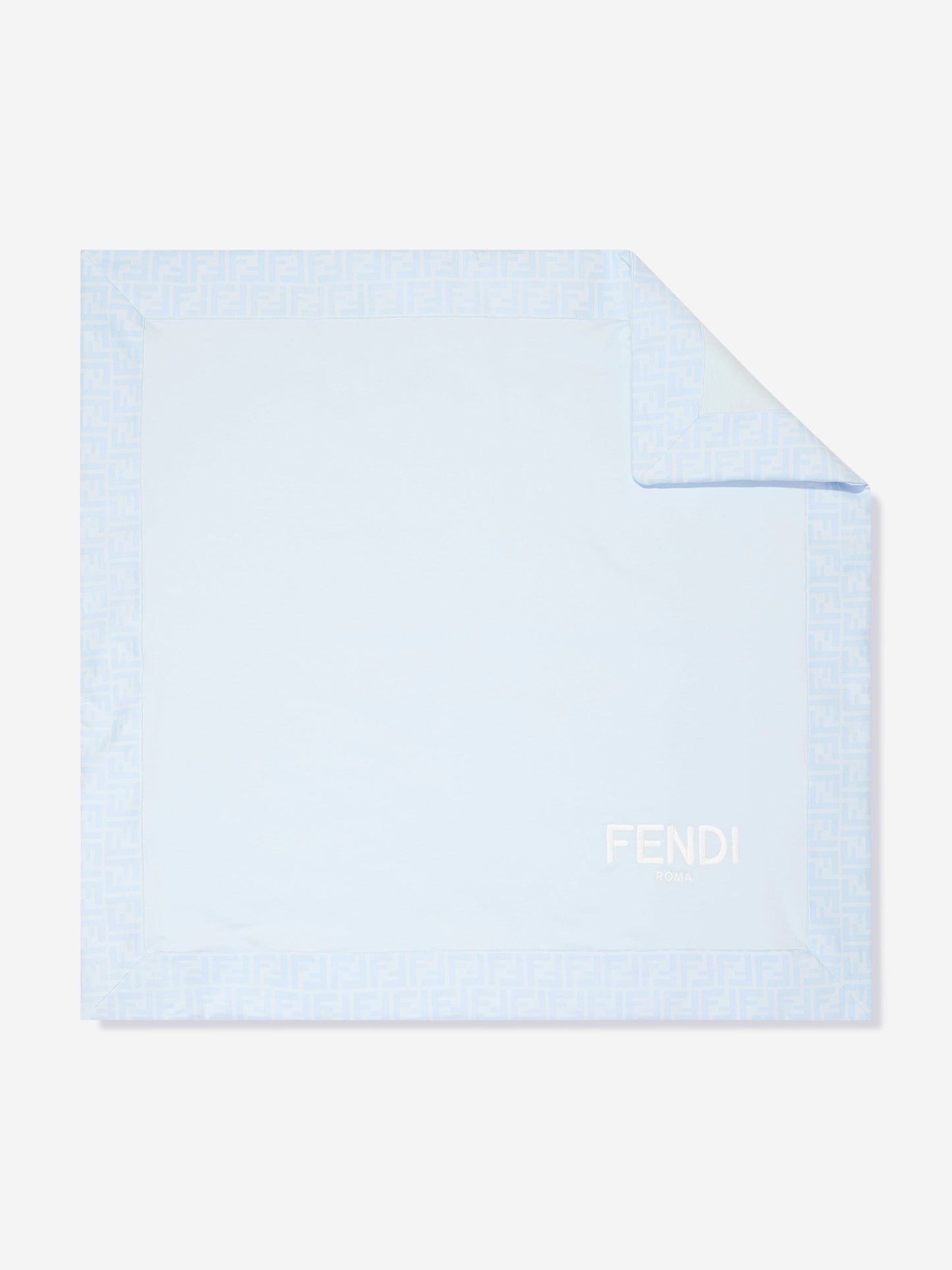 Fendi 男婴蓝色徽标毛毯