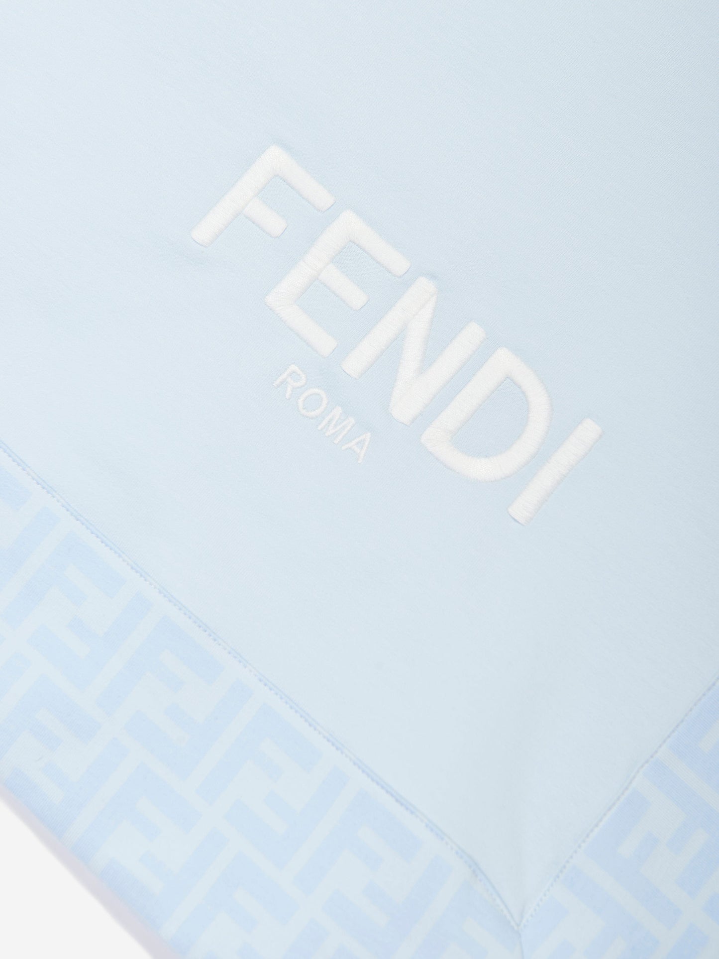 Fendi 男婴蓝色徽标毛毯