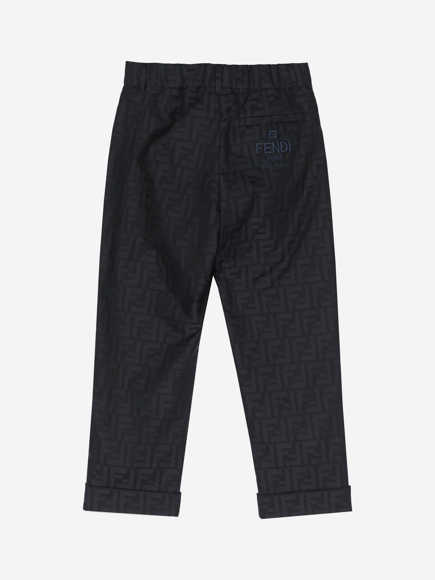 Fendi Boys FF 提花长裤(海军蓝)