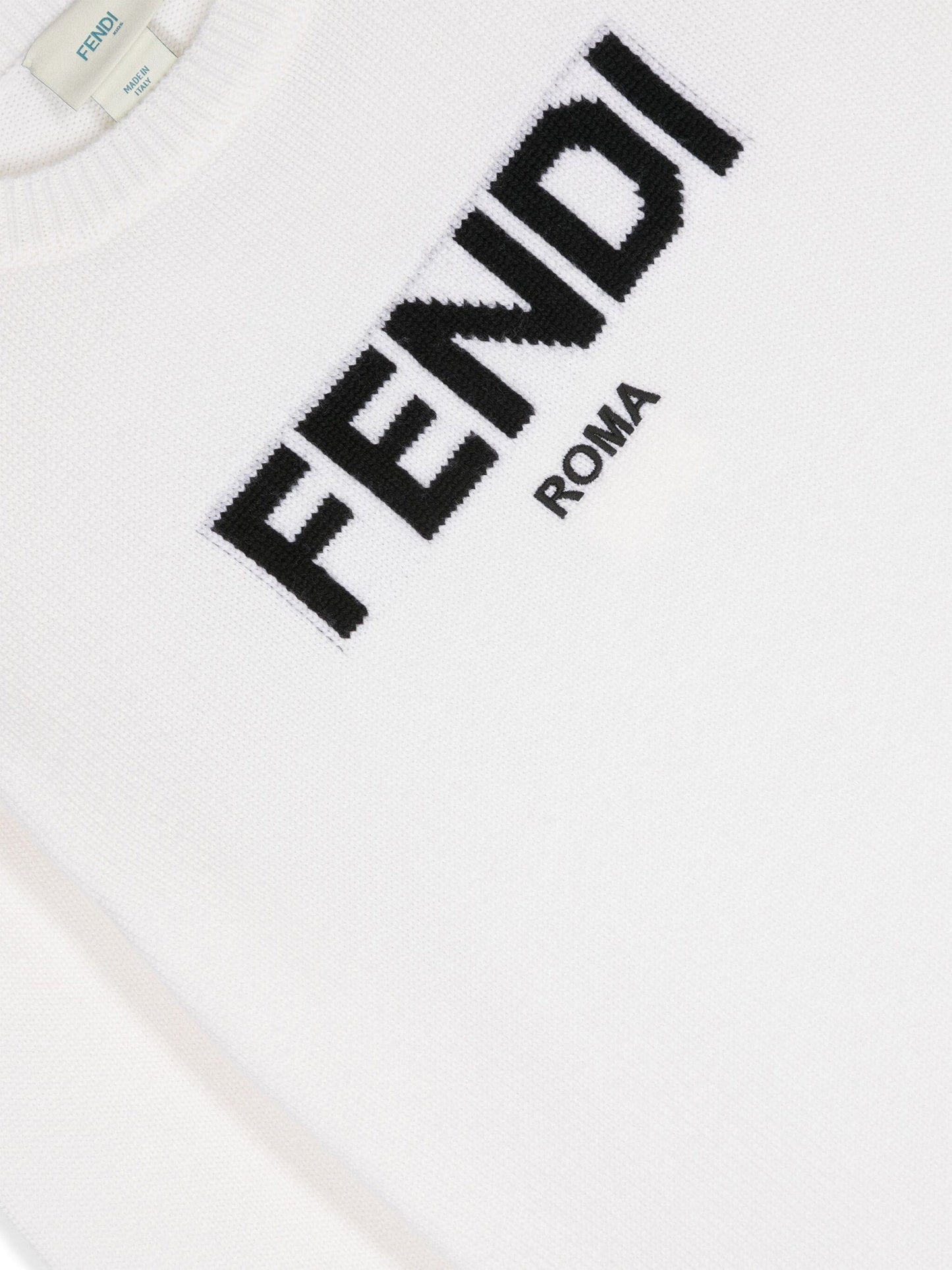 Fendi 儿童羊毛针织套衫(白色)