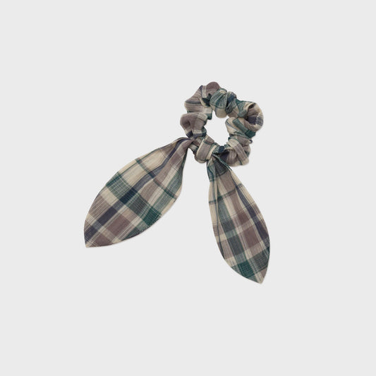 女童绿色格子发圈