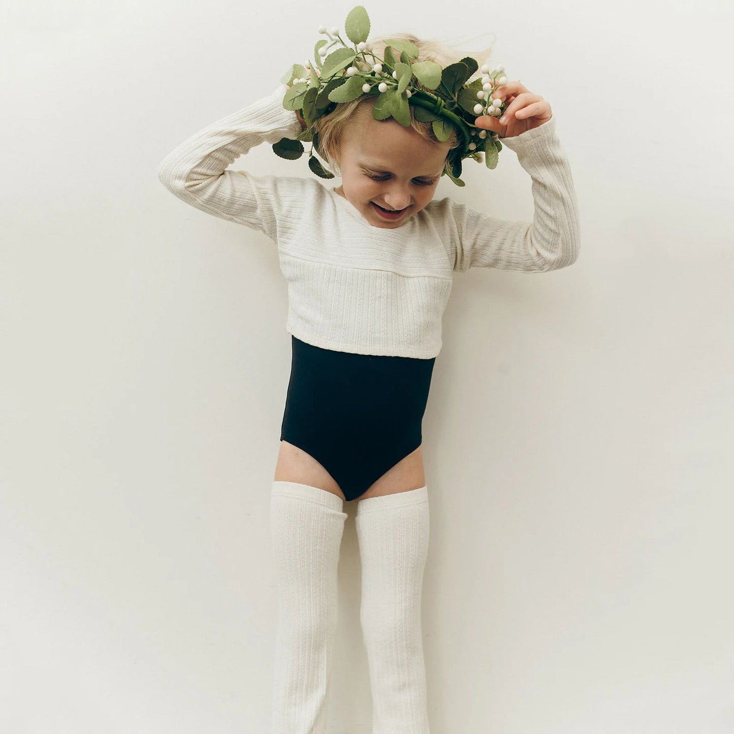儿童奶油白芭蕾舞护腿(Feather - KIDS leg warmers)