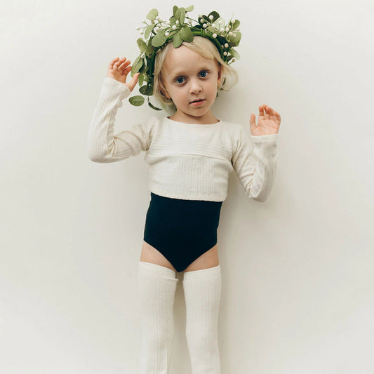 女童奶油白芭蕾舞上衣(Feather - Kids Vika Top)