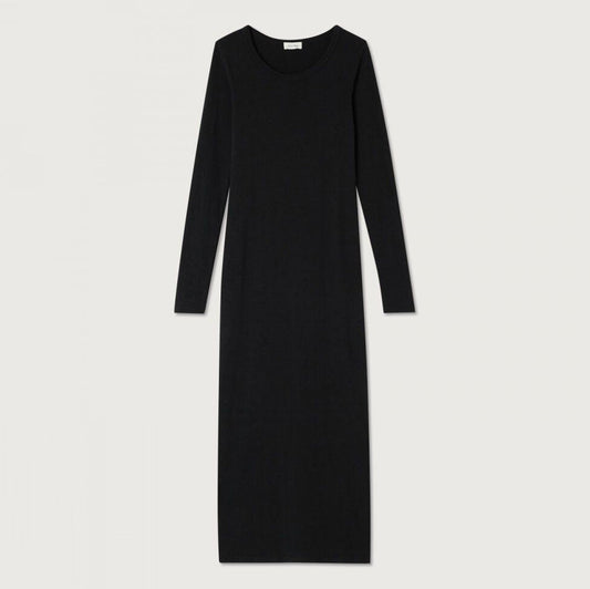 女士黑色棉连衣裙