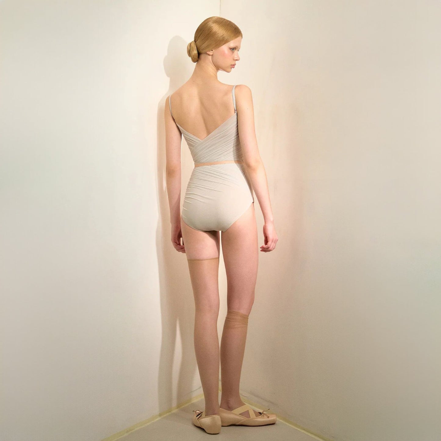 女士鼠尾草浅绿"GRÈS"芭蕾舞连体衣(253LE61VD/pearl sage)