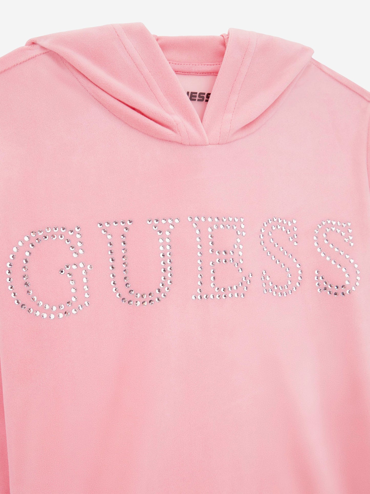 Guess Girls 徽标连帽衫(粉色)