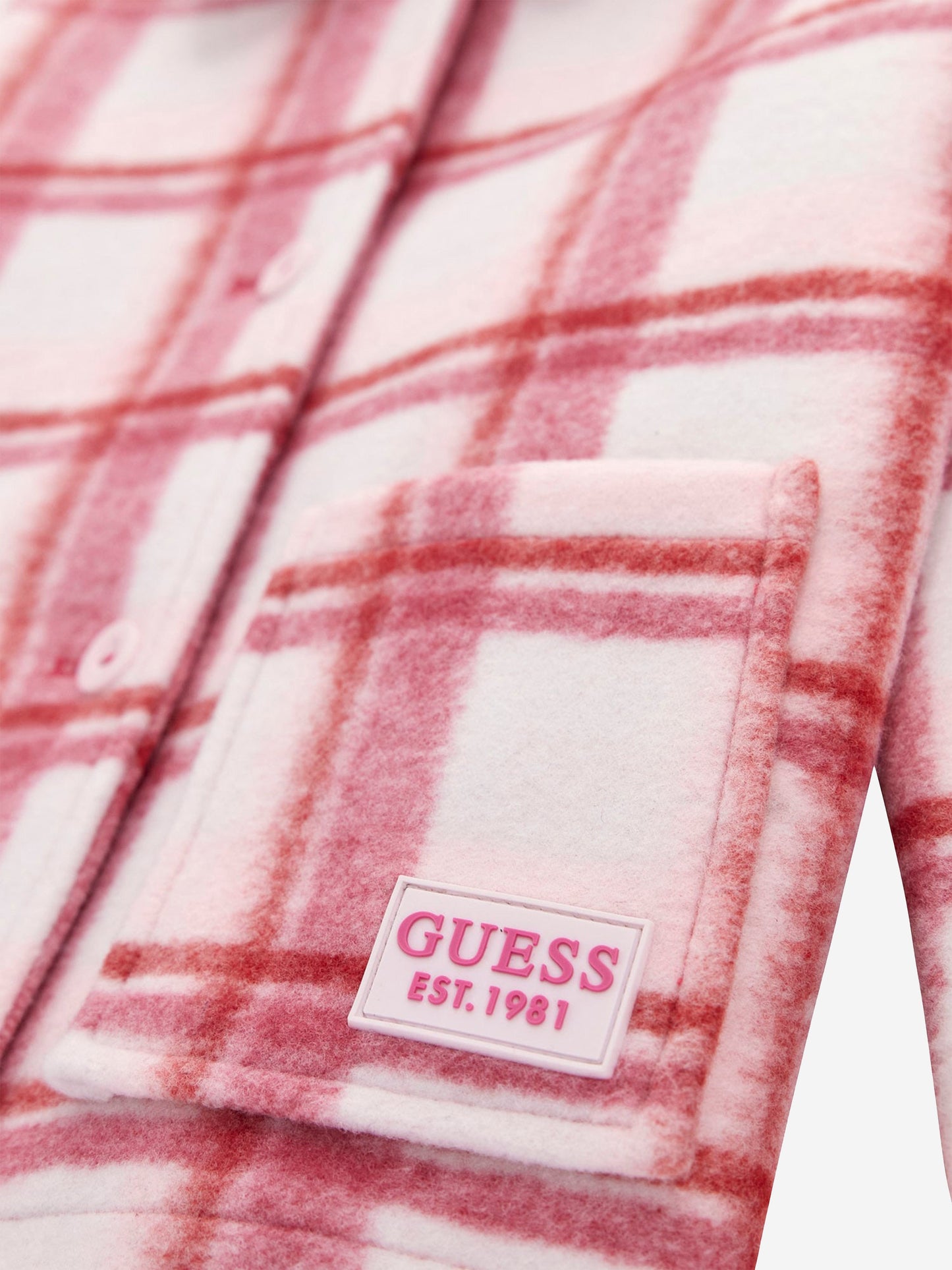 Guess Girls 格纹复合布夹克(粉色)