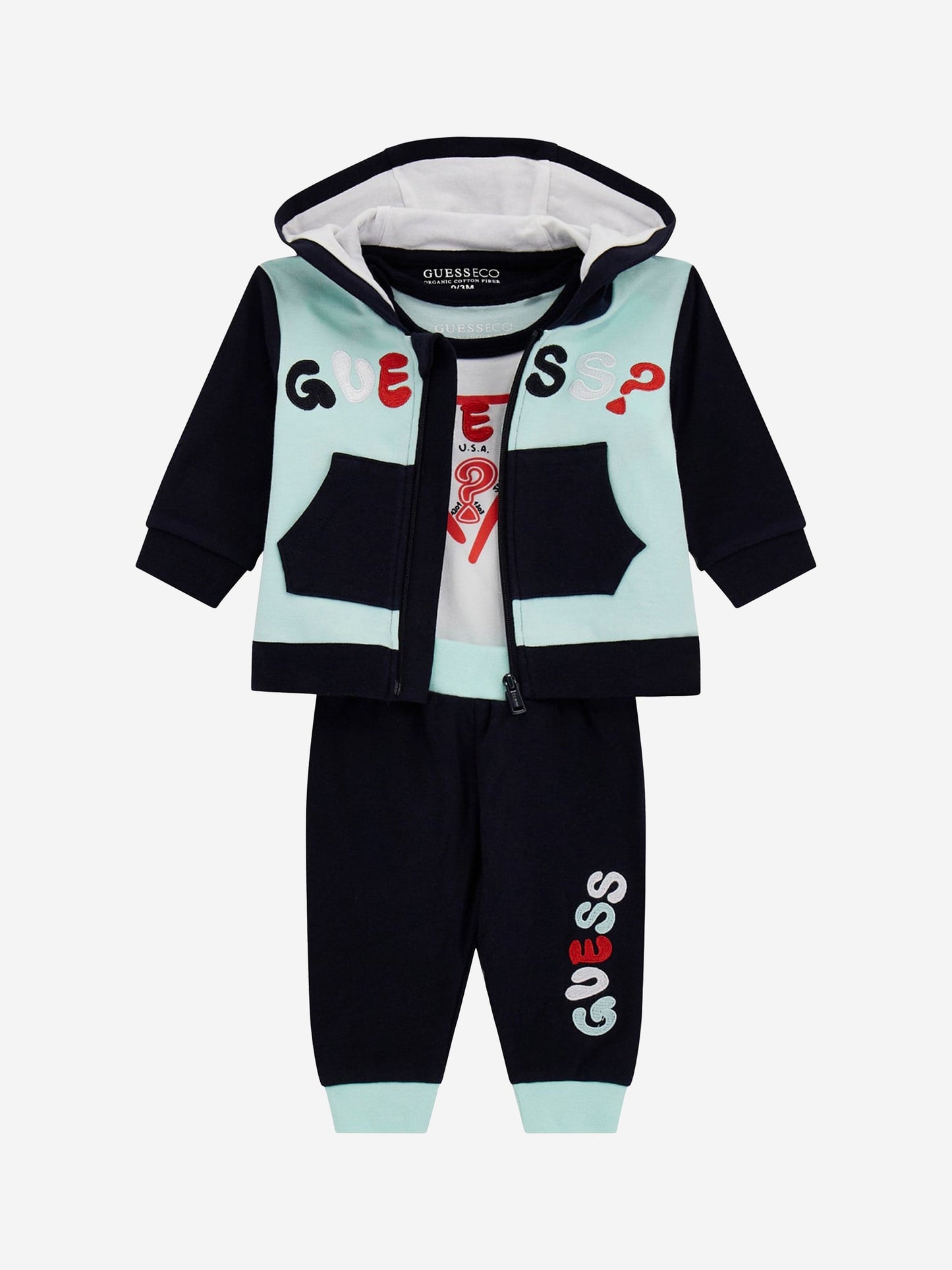 Guess 男婴三件套运动服套装(海军蓝)
