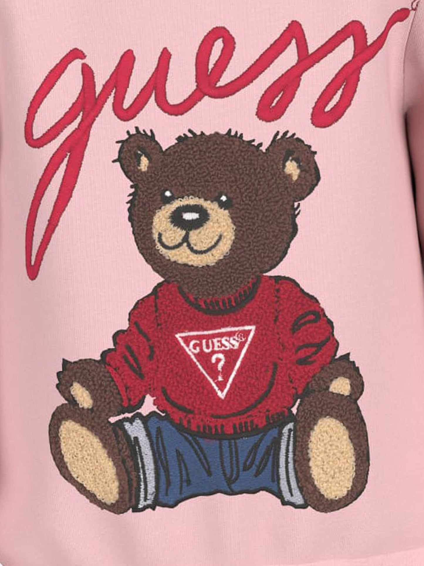 Guess Girls 粉色泰迪熊徽标运动衫