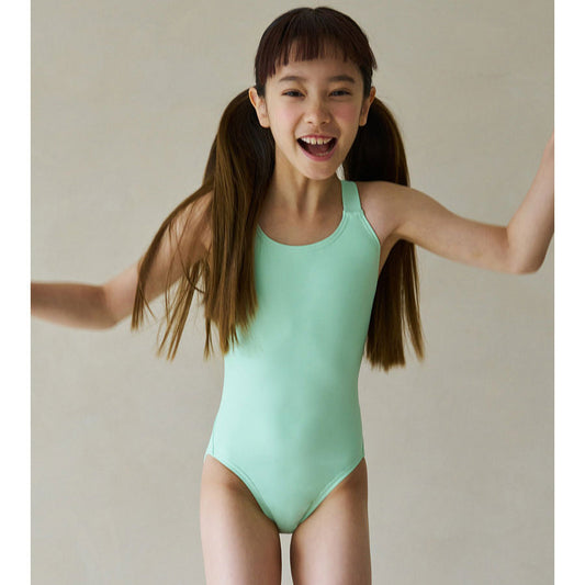 女童浅绿色专业泳衣