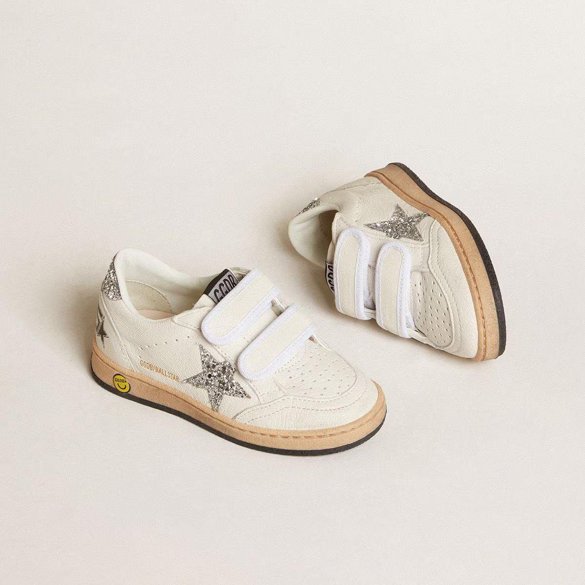 儿童白色"BALLSTAR STRAP"运动鞋