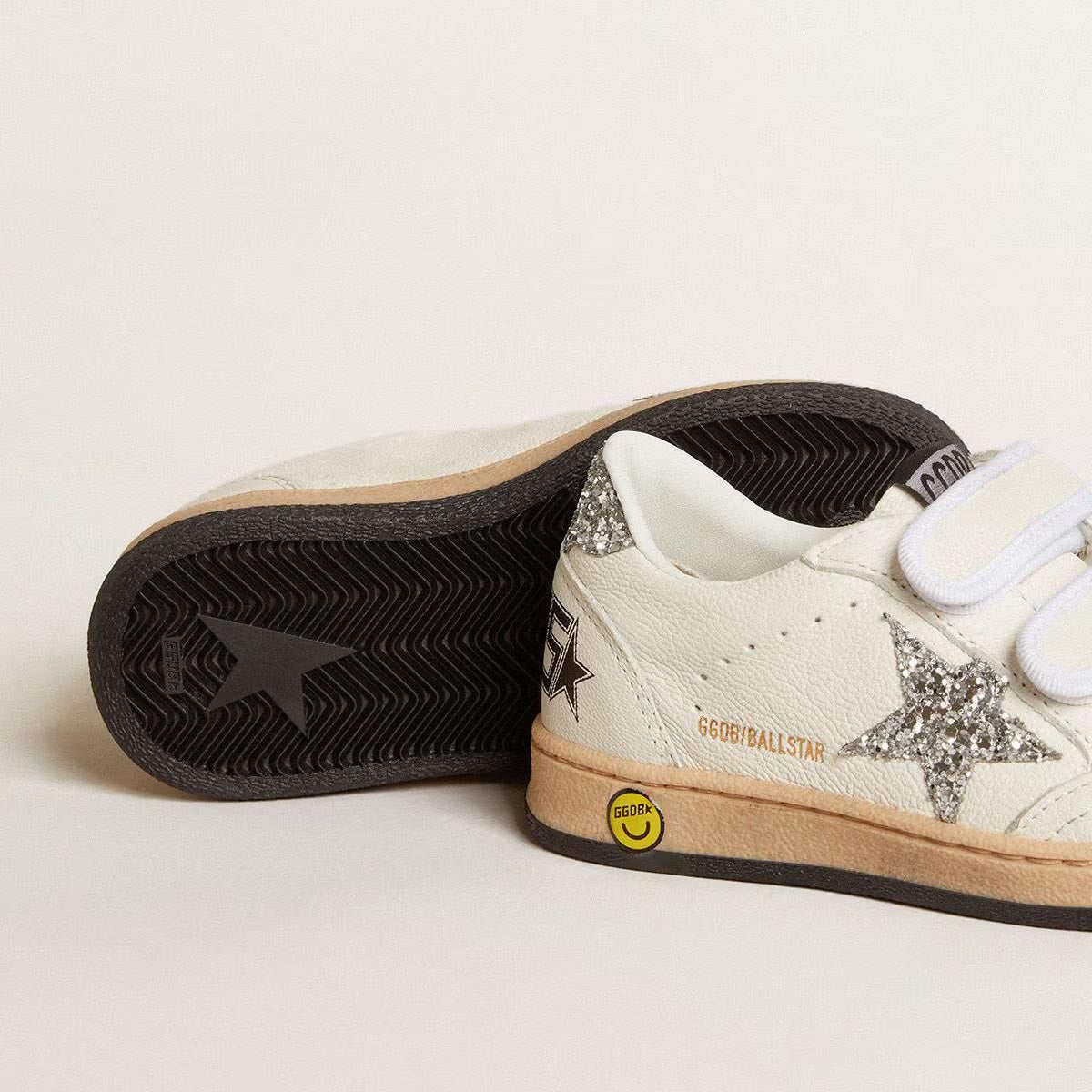 儿童白色"BALLSTAR STRAP"运动鞋