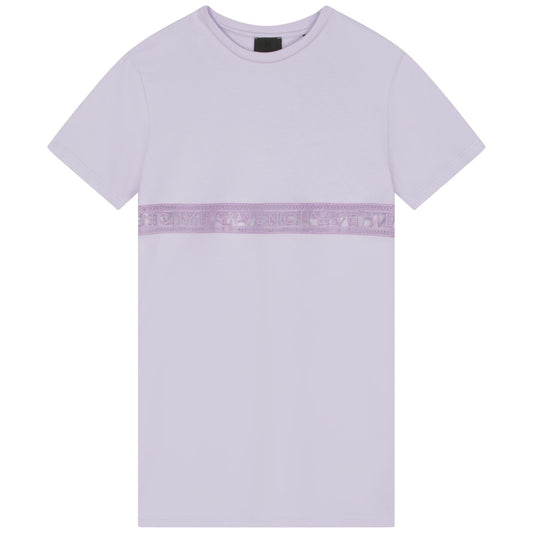 女童浅紫色Logo棉连衣裙