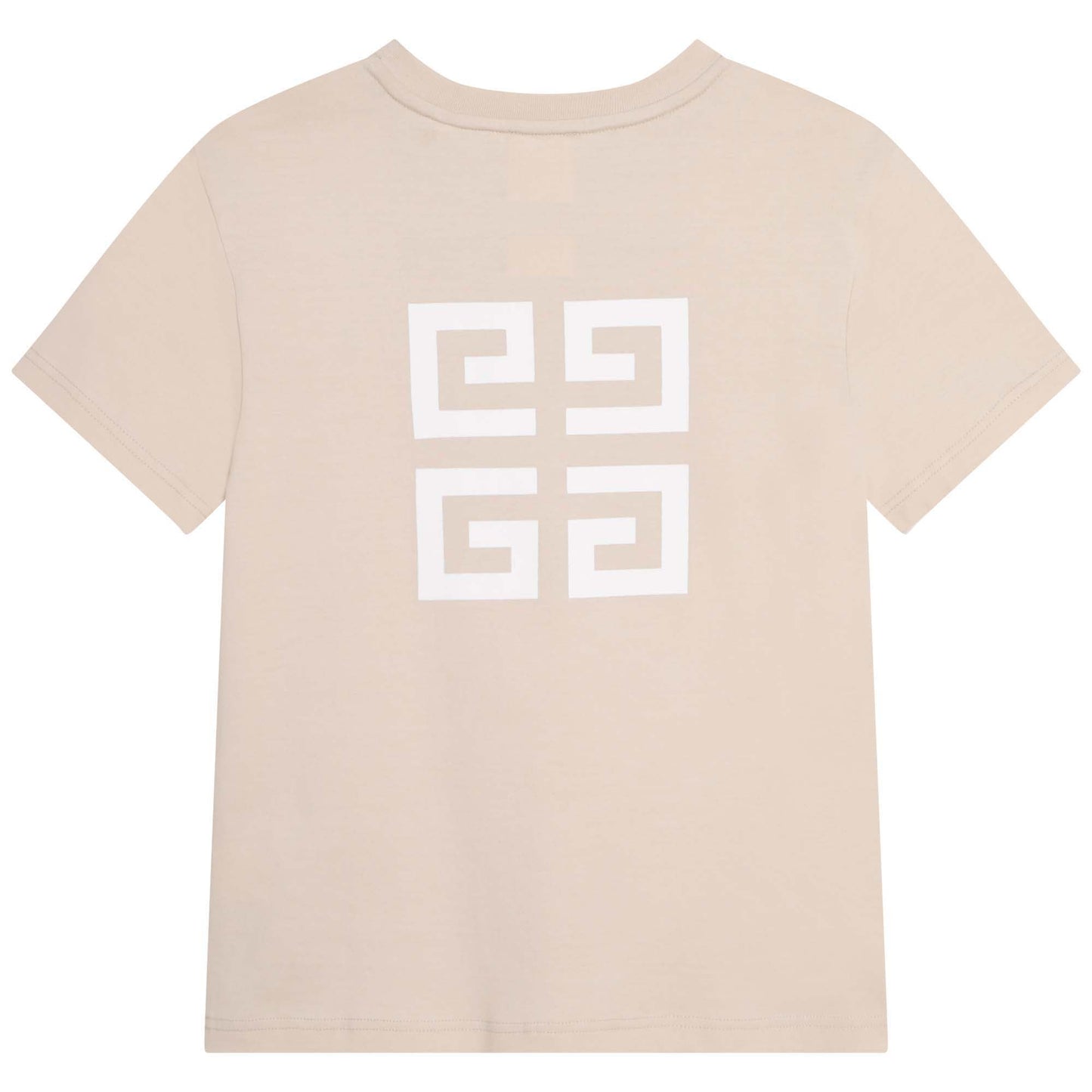男童米色Logo棉T恤