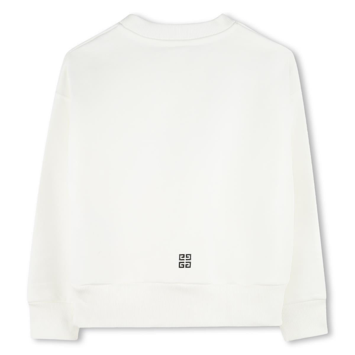 女童白色Logo棉卫衣