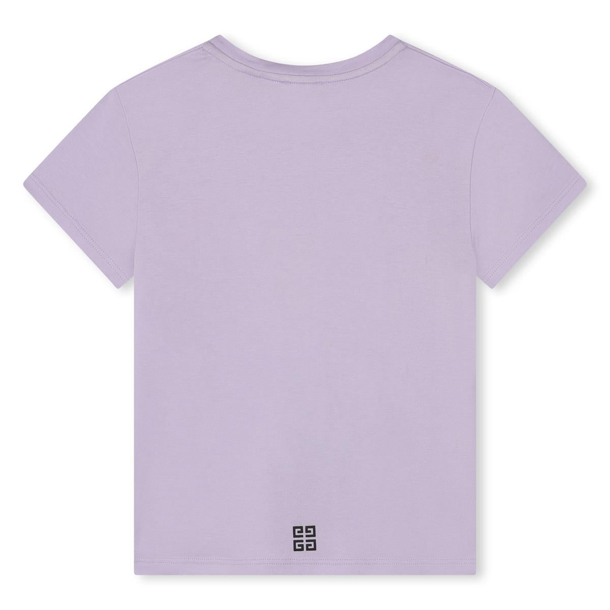 女童紫色Logo棉T恤