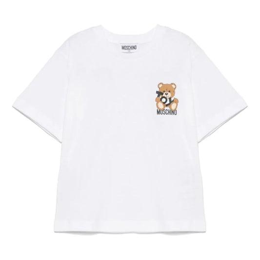 儿童白色印花Logo棉T恤