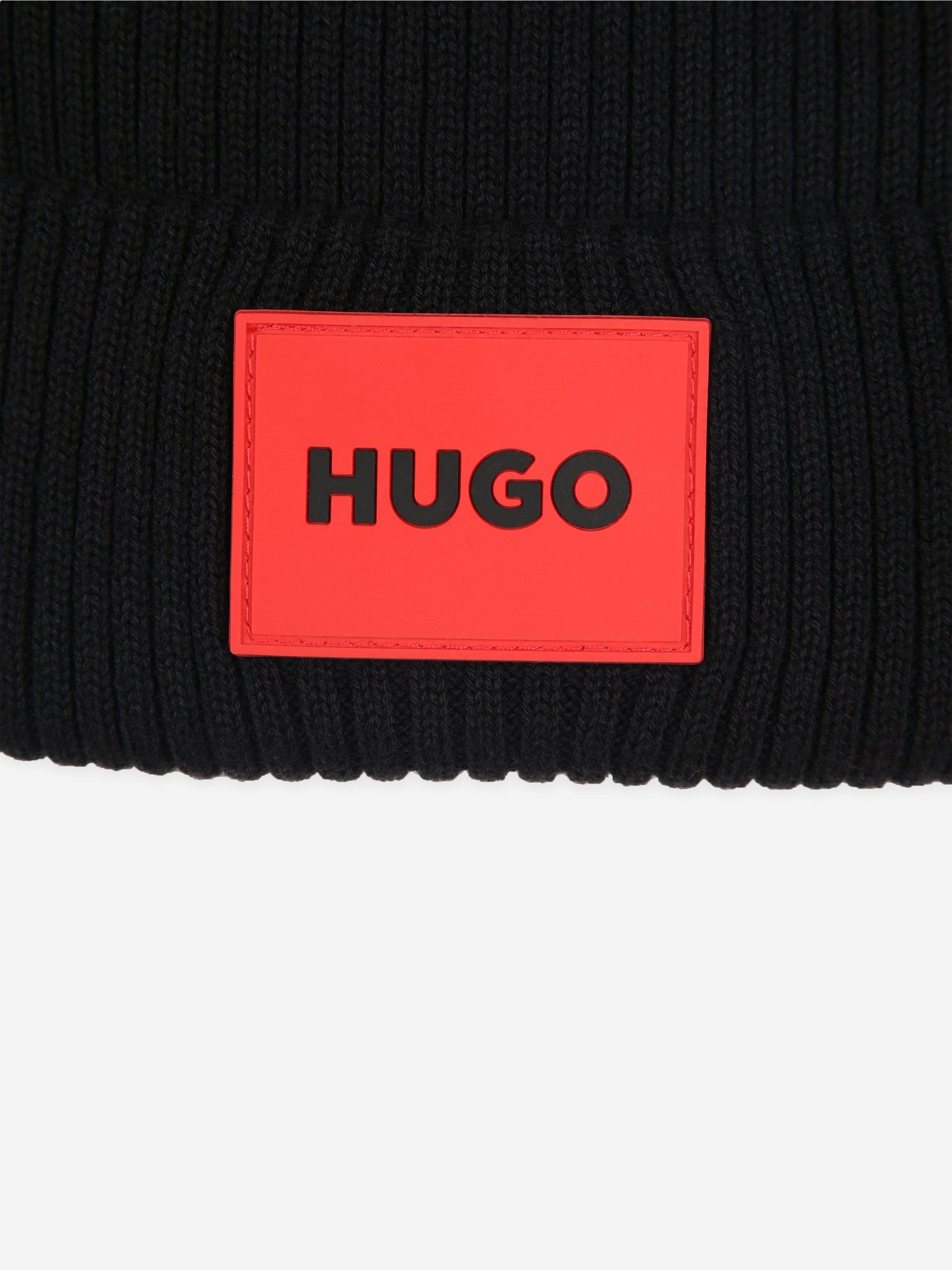 Hugo Kids 黑色针织无檐便帽