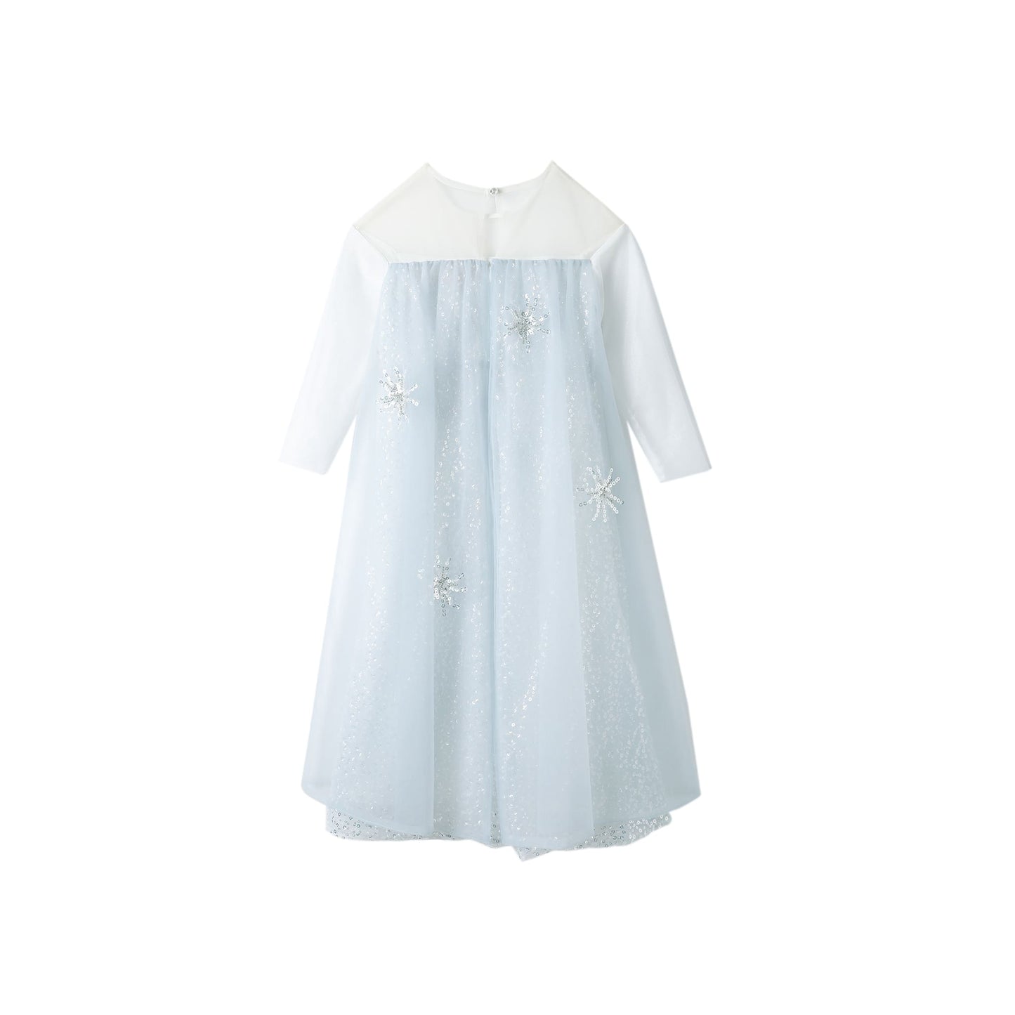 女童白色冰雪公主高定礼服裙