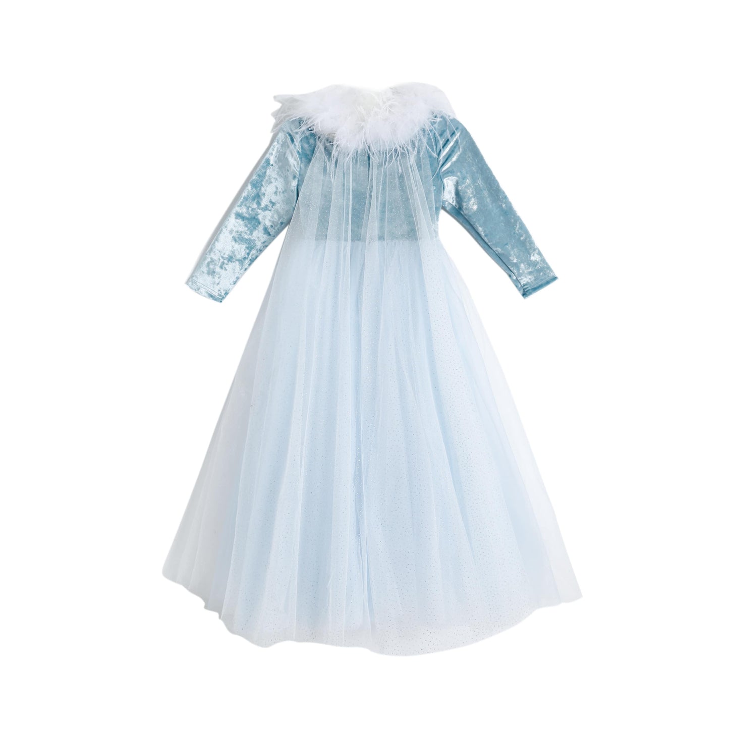 女童高定冰雪羽毛礼服裙