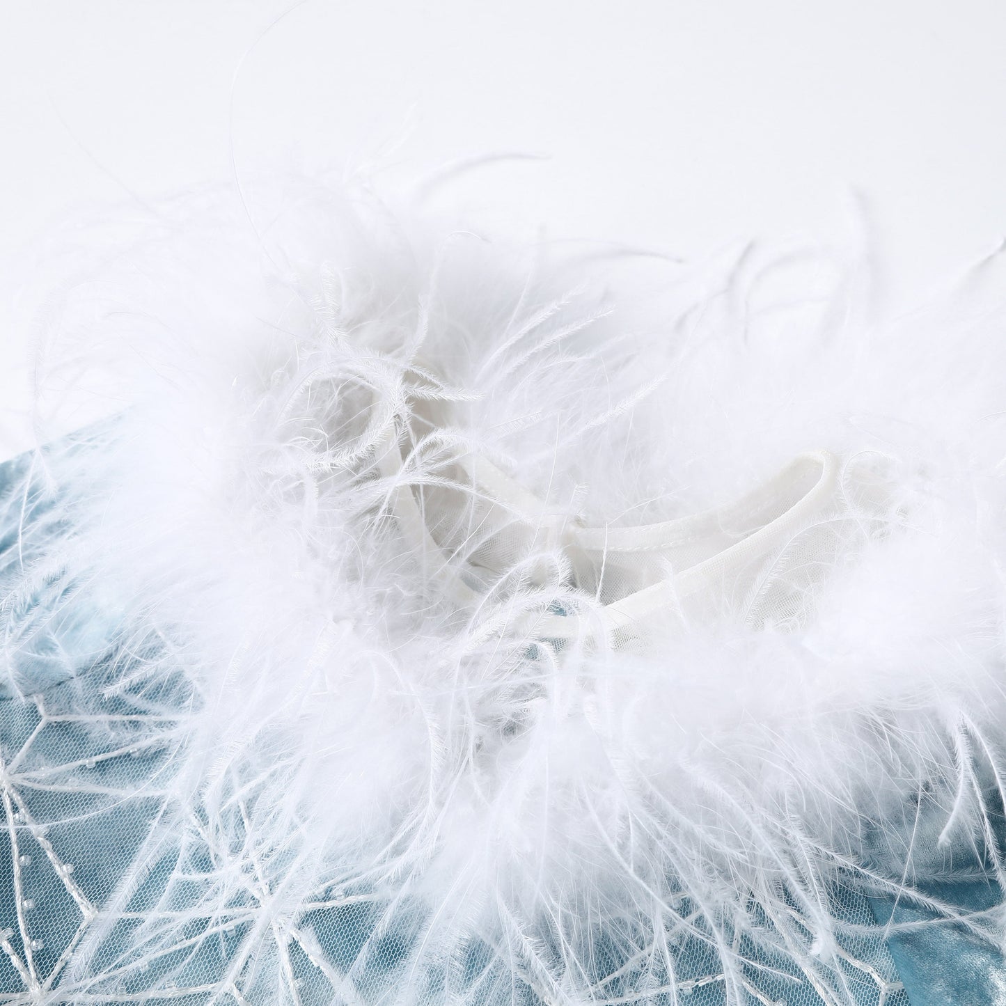 女童高定冰雪羽毛礼服裙