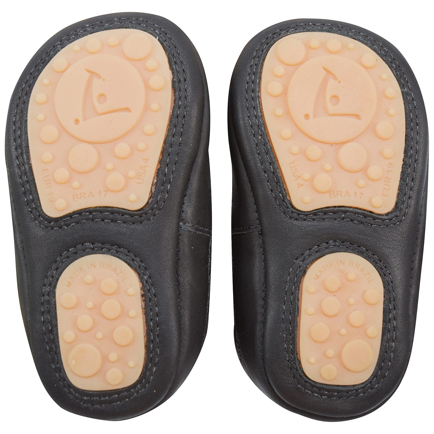 Baby Girls Black Star Leather Shoes