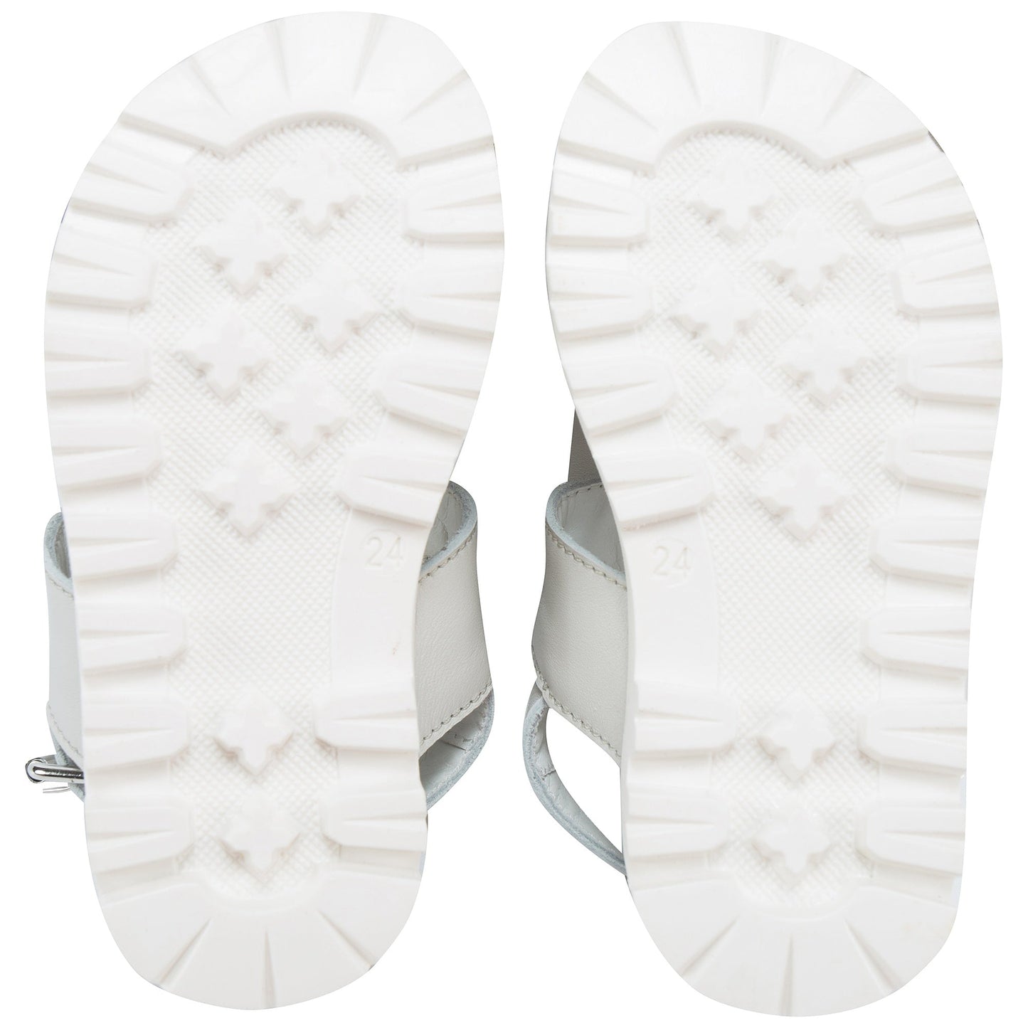 Girls White Leather Sandals