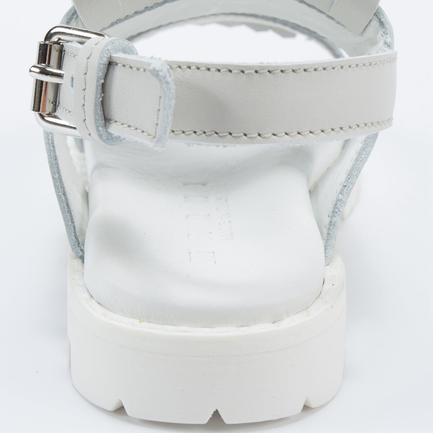 Girls White Leather Sandals