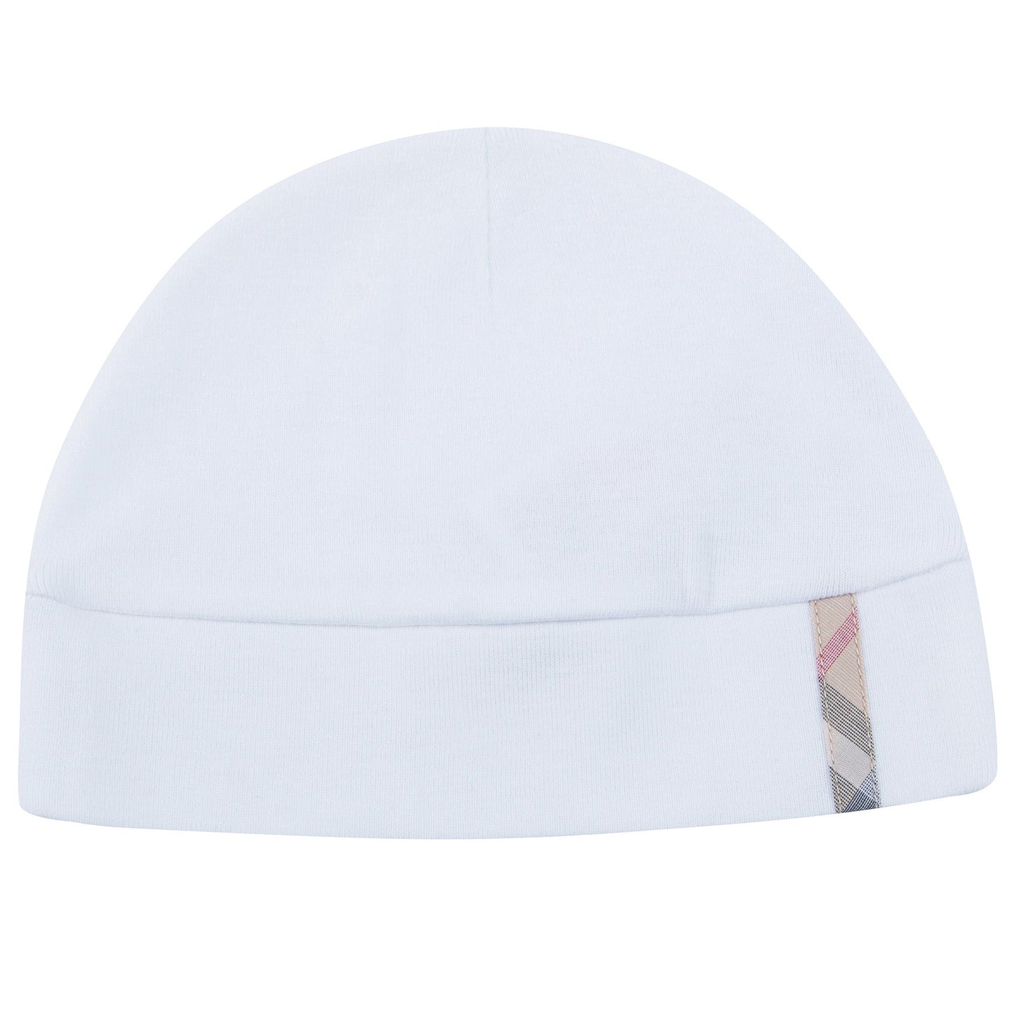 Baby White Pale Classic Check Cotton Three-piece Gift Set