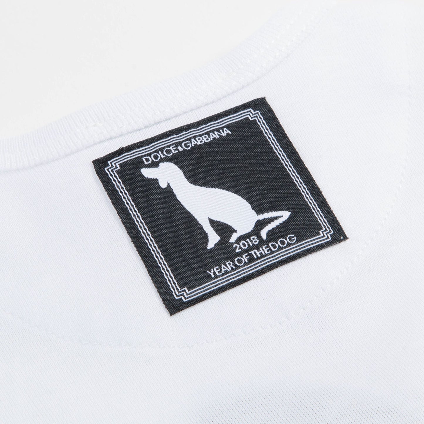 Baby White "Dog" Cotton T-shirt