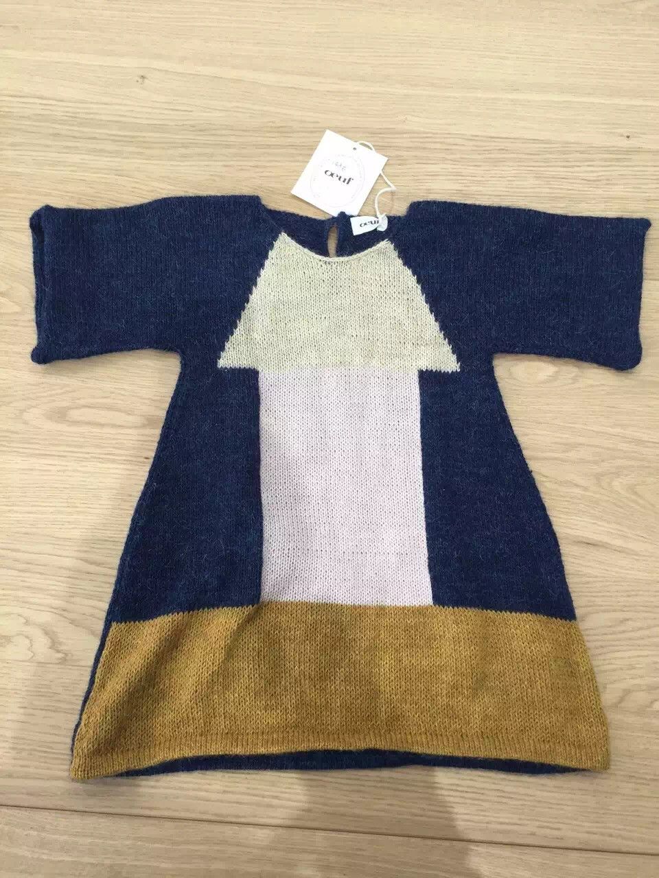 Baby Girls Red Indigo Wool Zoe Dress