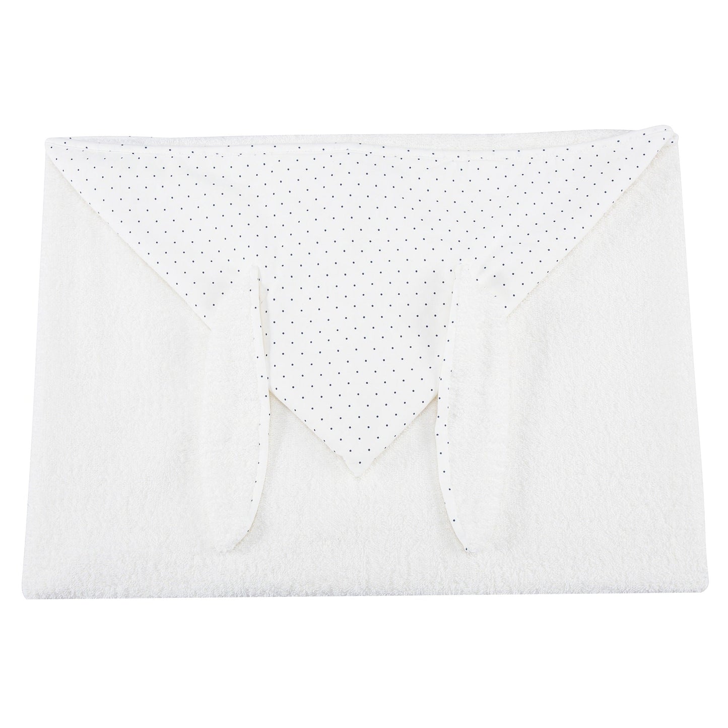 Girls White & Indigo Dots Cotton Toddler Hooded Towel