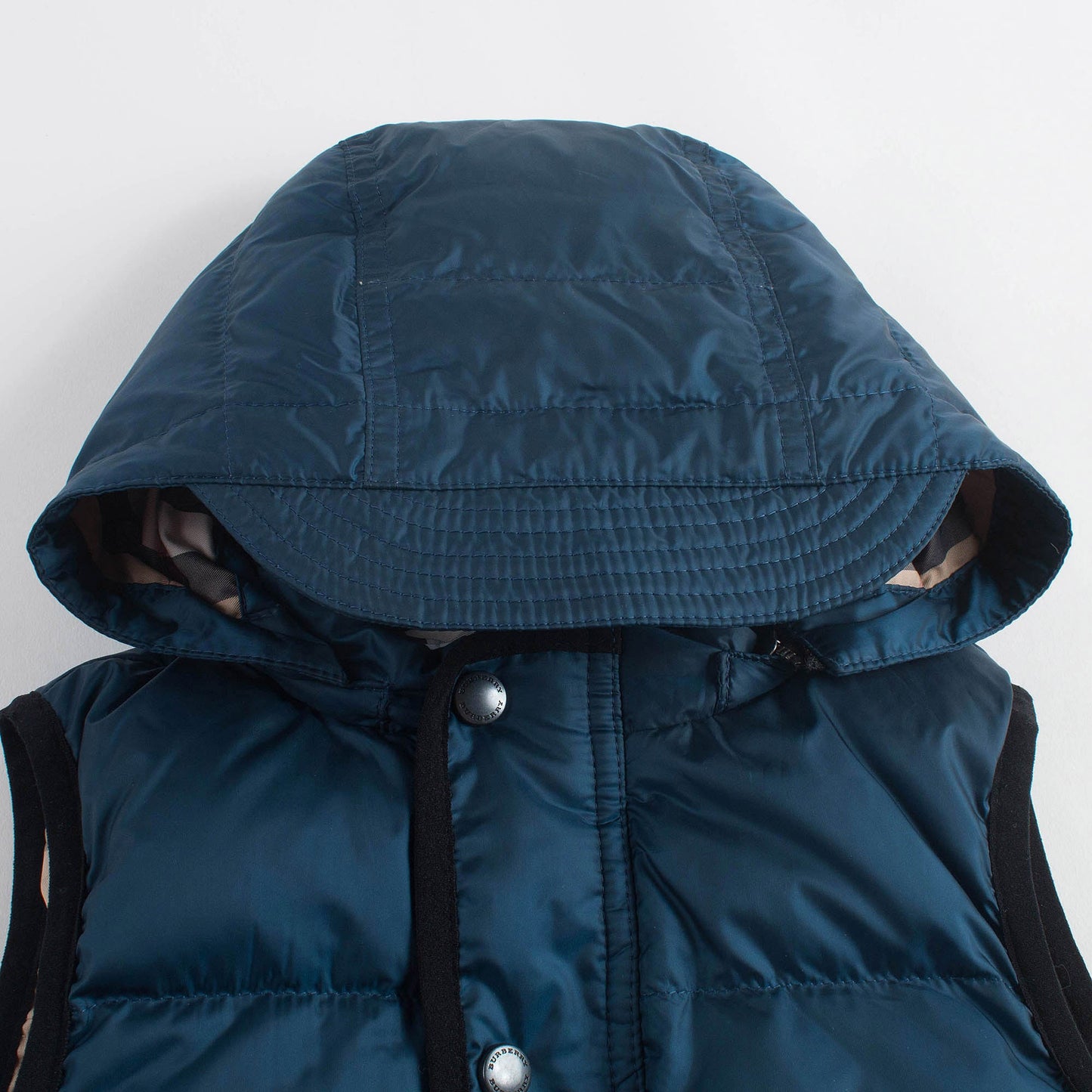 Boys Navy Blue Down Padded Hooded Gilet