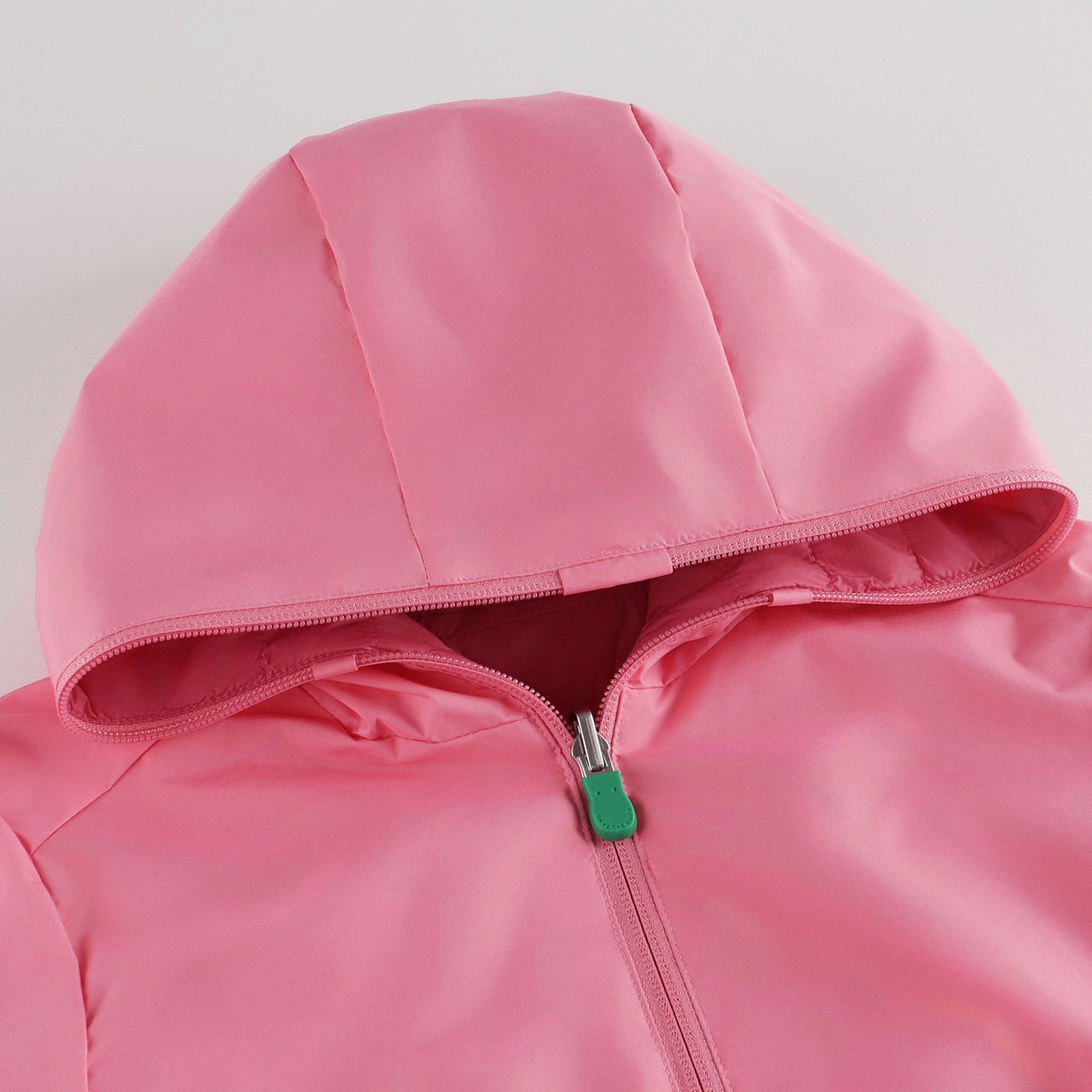 儿童粉色连帽双面棉服