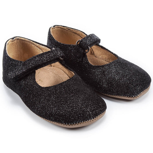 女童黑色"Spsg"平底鞋