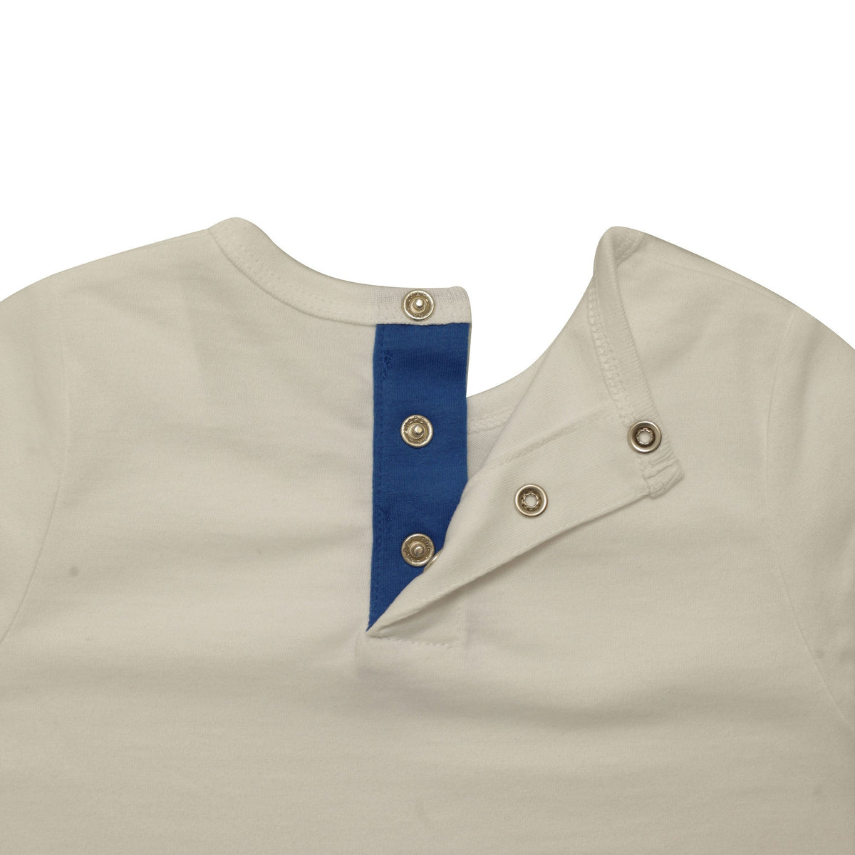 Baby Boys White Fancy Printed Trims Cotton T-Shirt