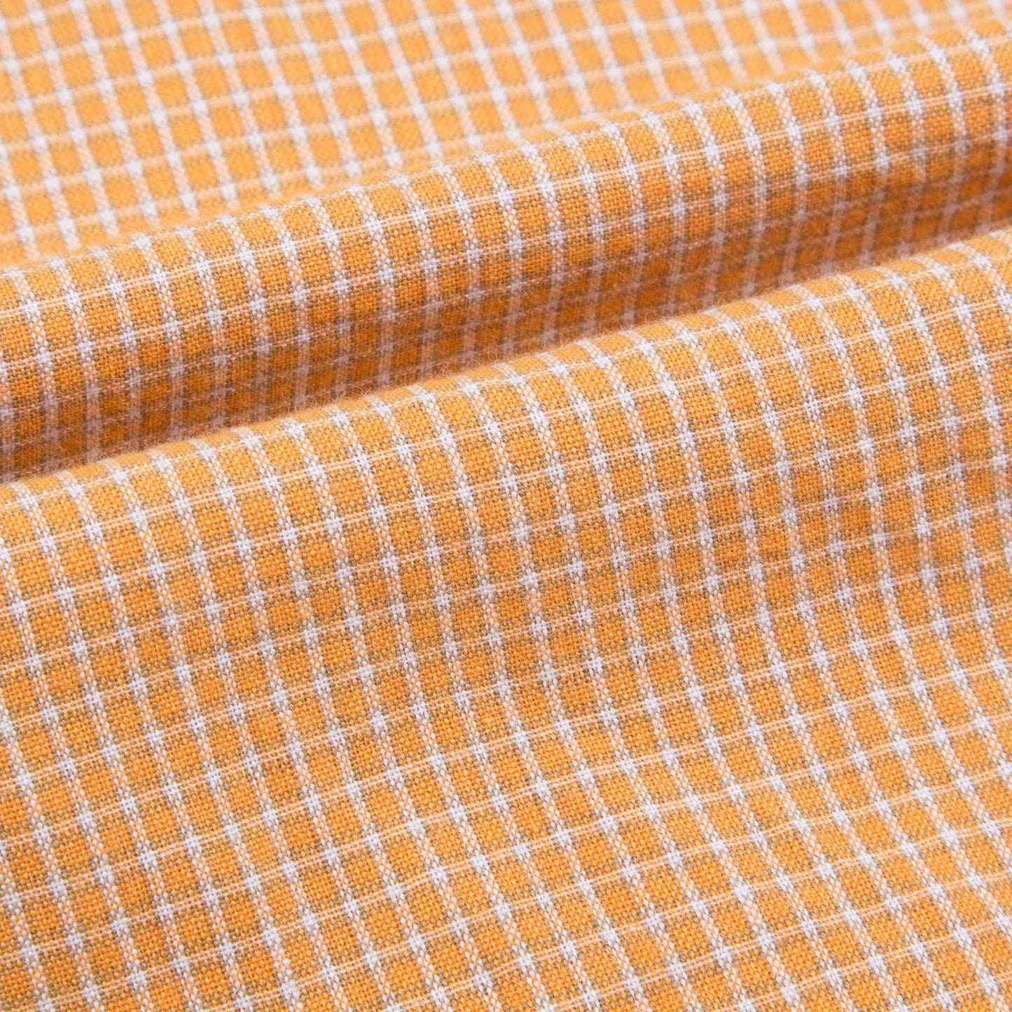 Boys Orange Microcheck Cotton Woven T-shirt