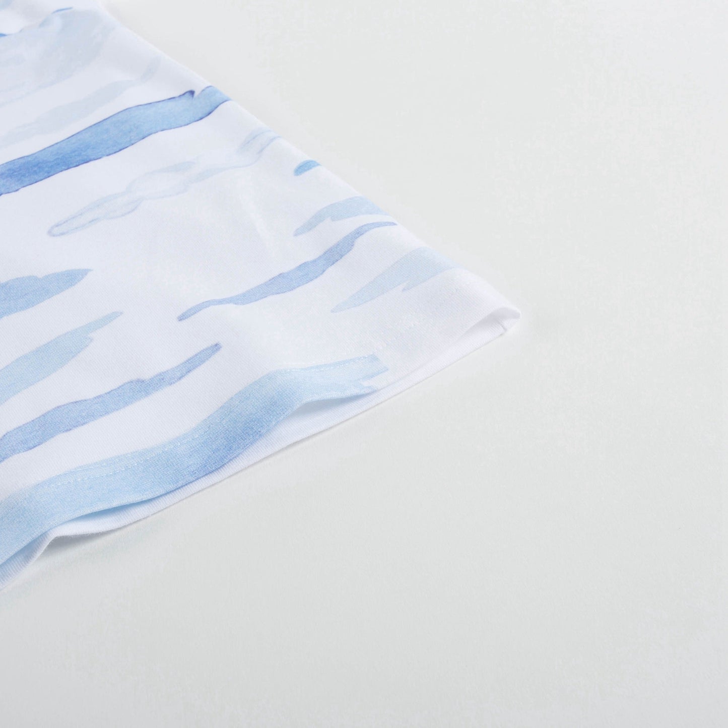 男童白色天空印花棉T恤