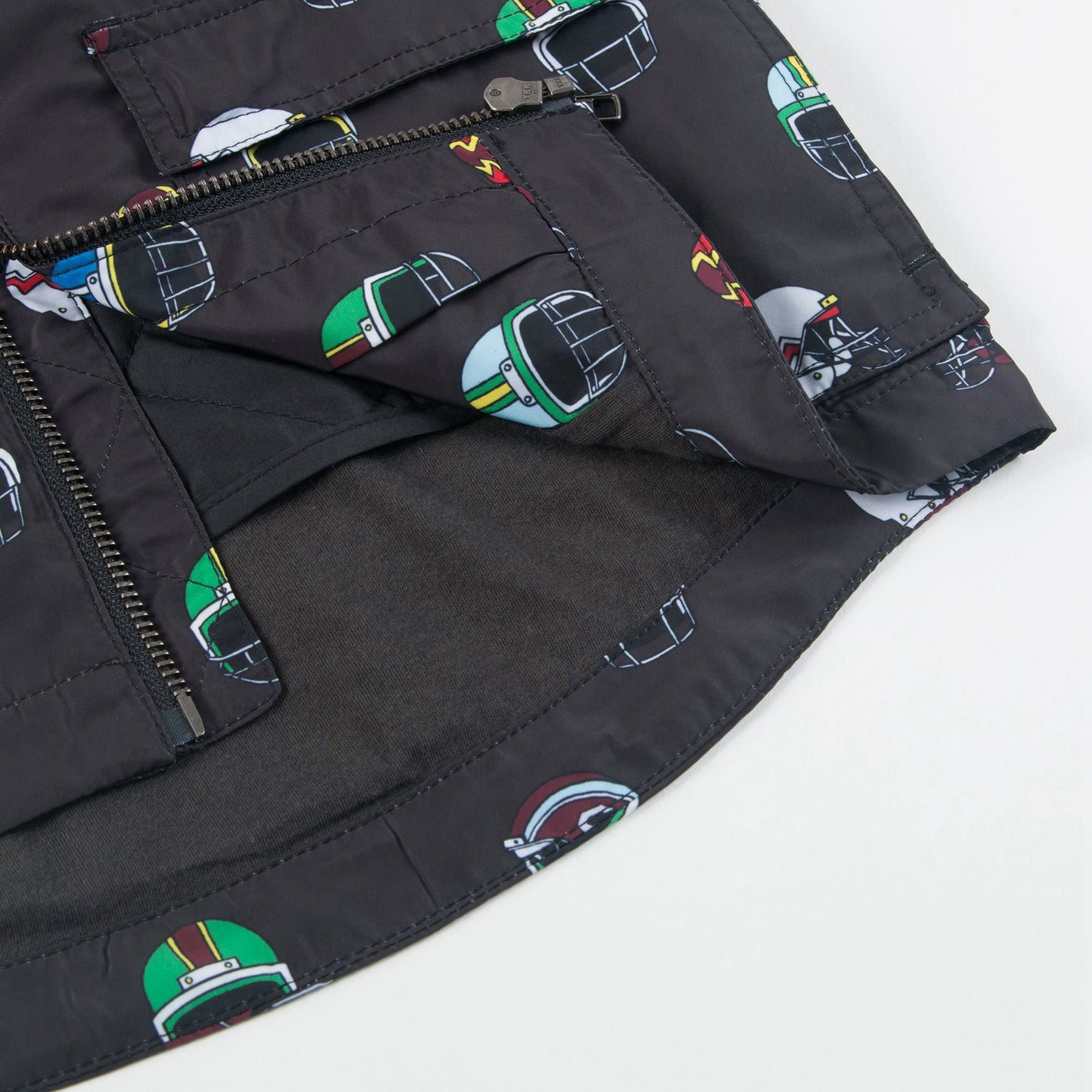 Boys Black Helmet Parka Jackets