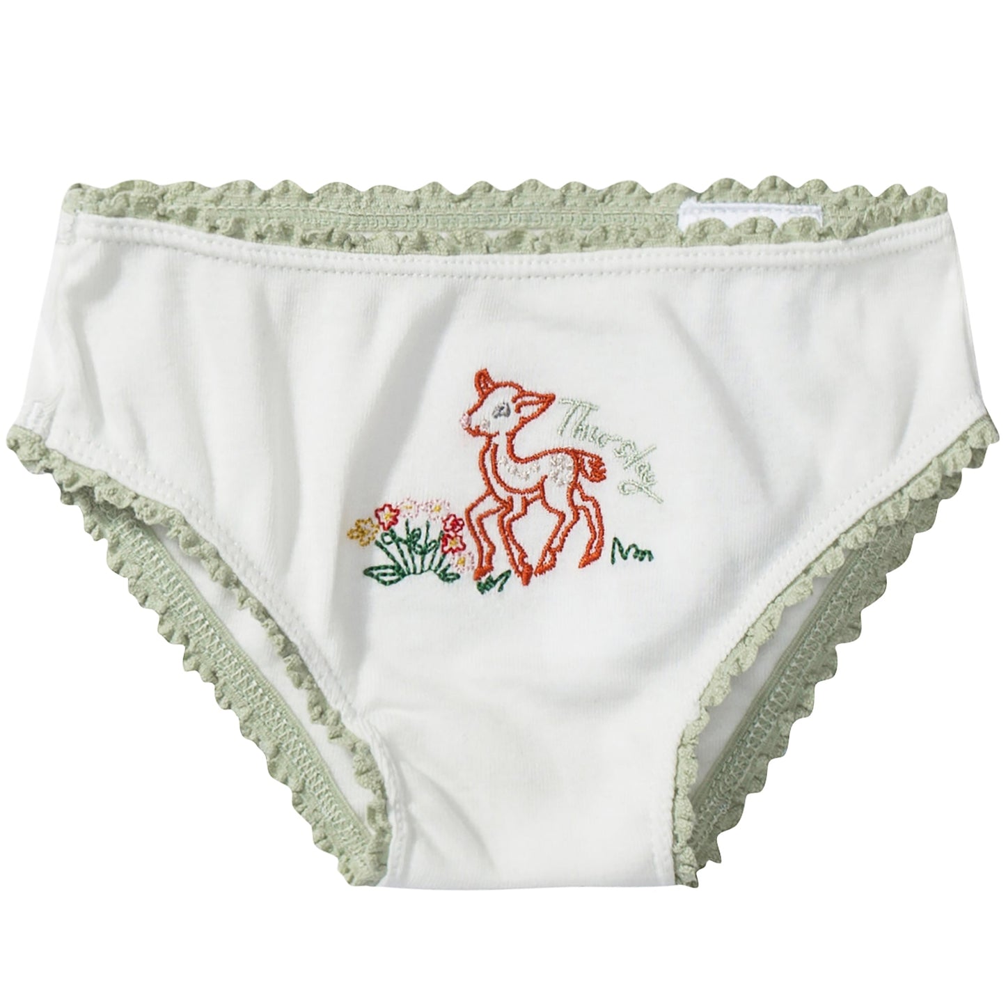 Girls White Organic Cotton Goat Underwear 7 Pack Gift Set