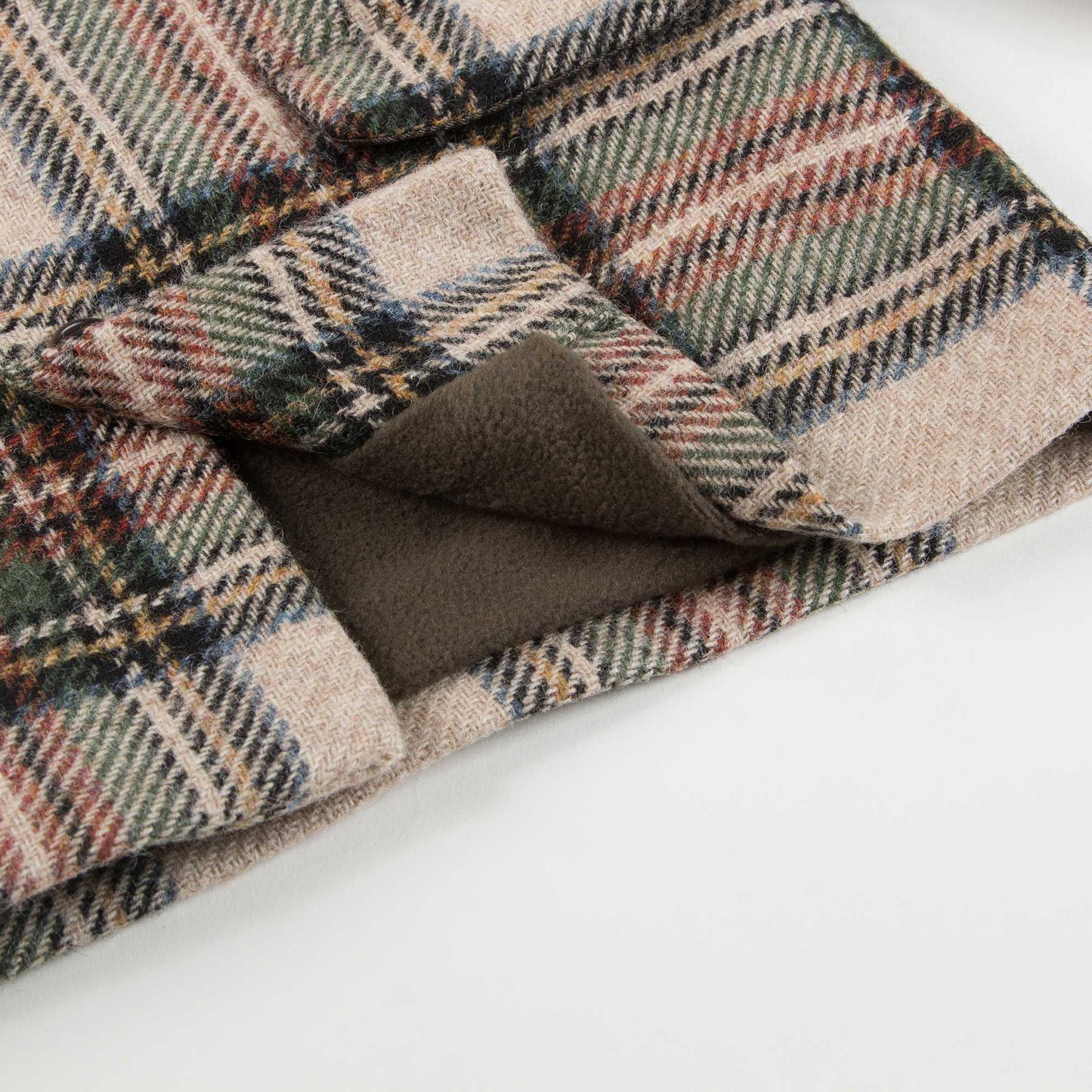 Baby Beige Check Wool Coat
