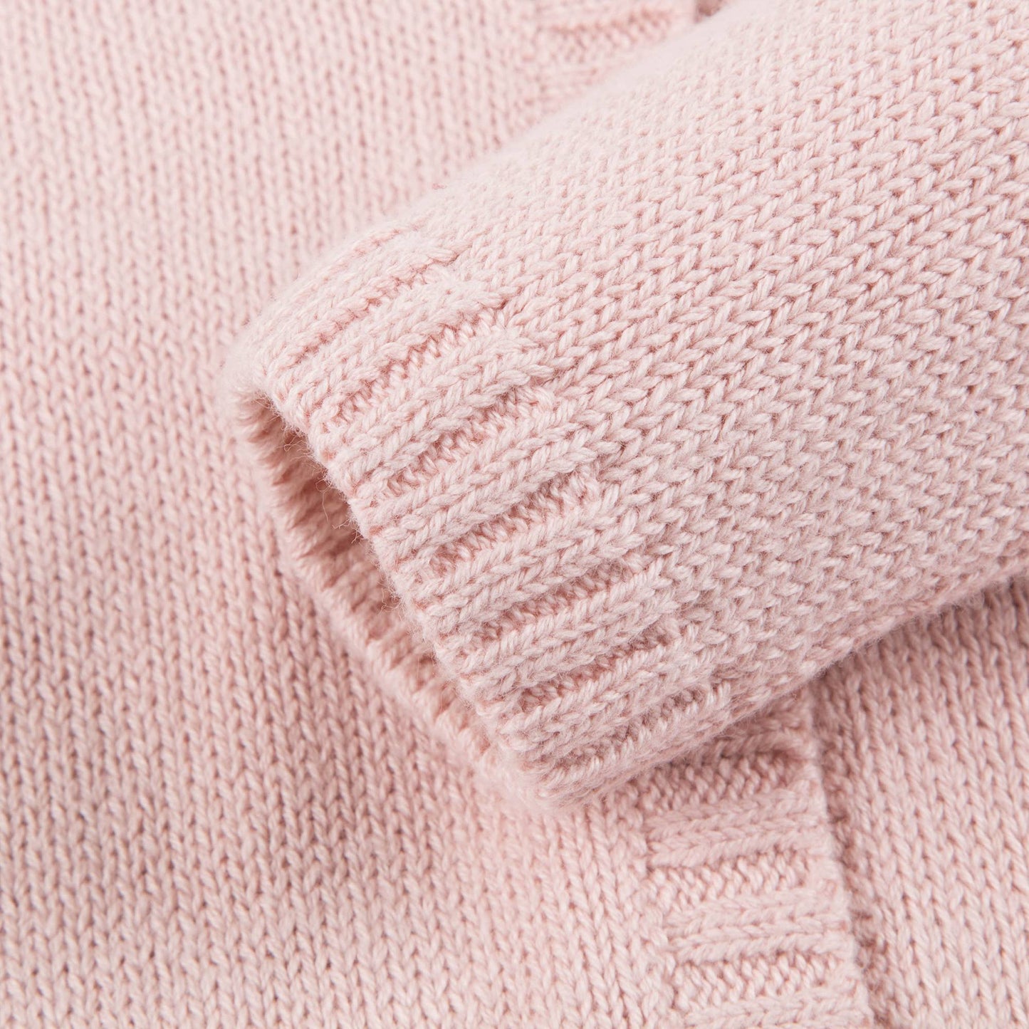 Girls Light Pink & Red Peach Pocket Cardigan