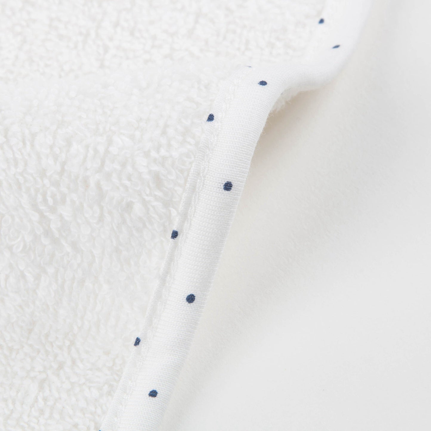 Girls White & Indigo Dots Cotton Toddler Hooded Towel