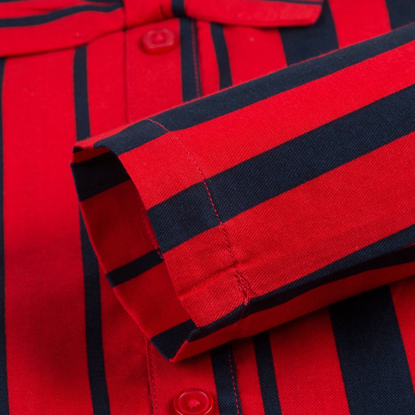 Girls Red Odd Stripe Bow Organic Cotton Dress