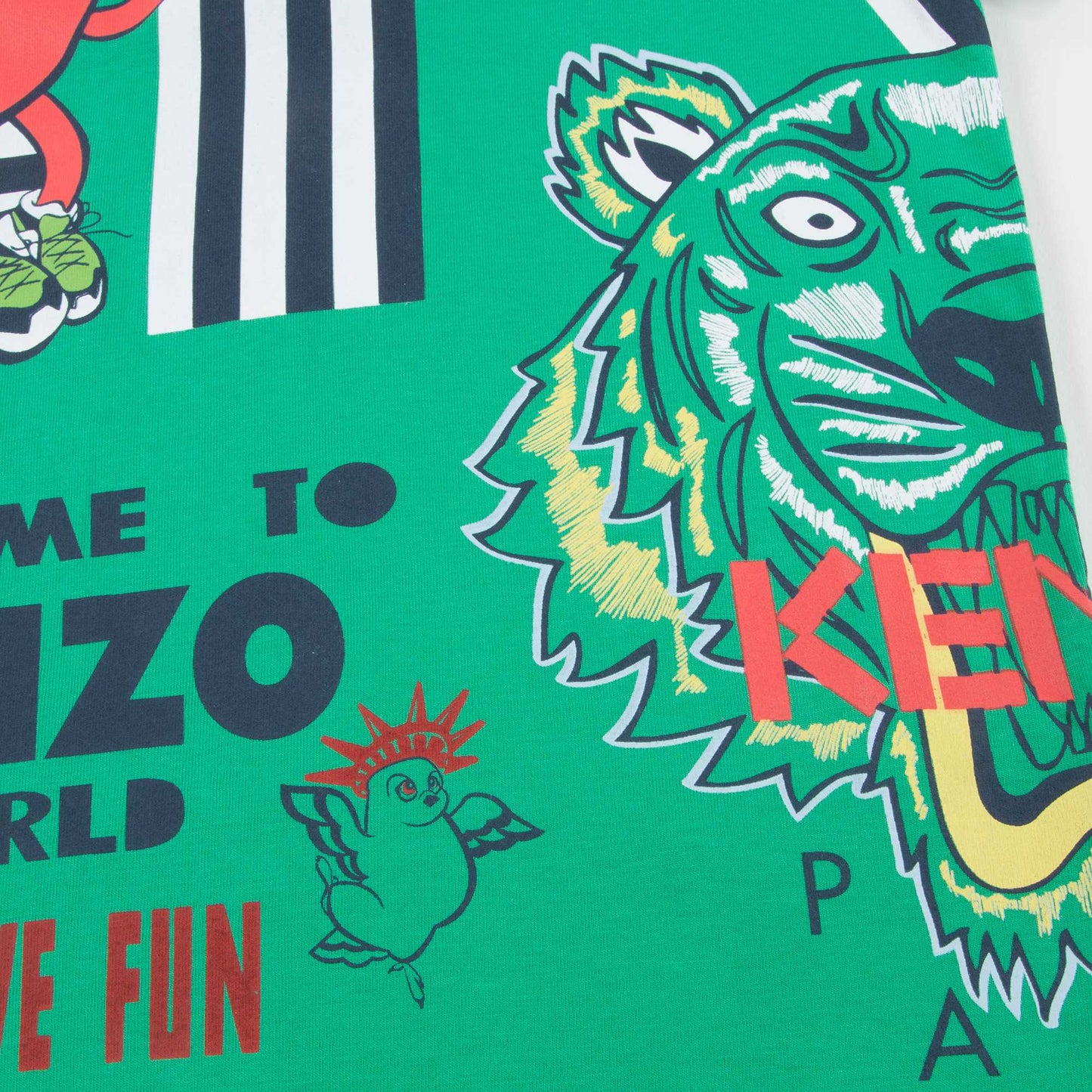 Boys Green Printed Cotton T-shirt