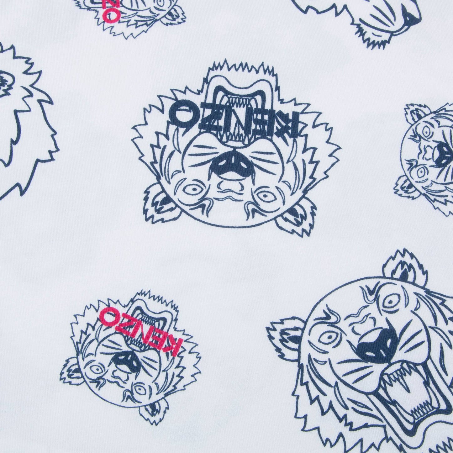 Girls White Tiger Printed Cotton T-shirt