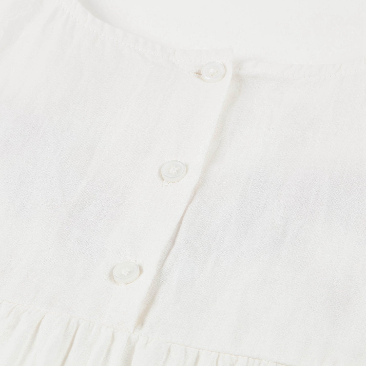 Girls Off White Cotton Tunic