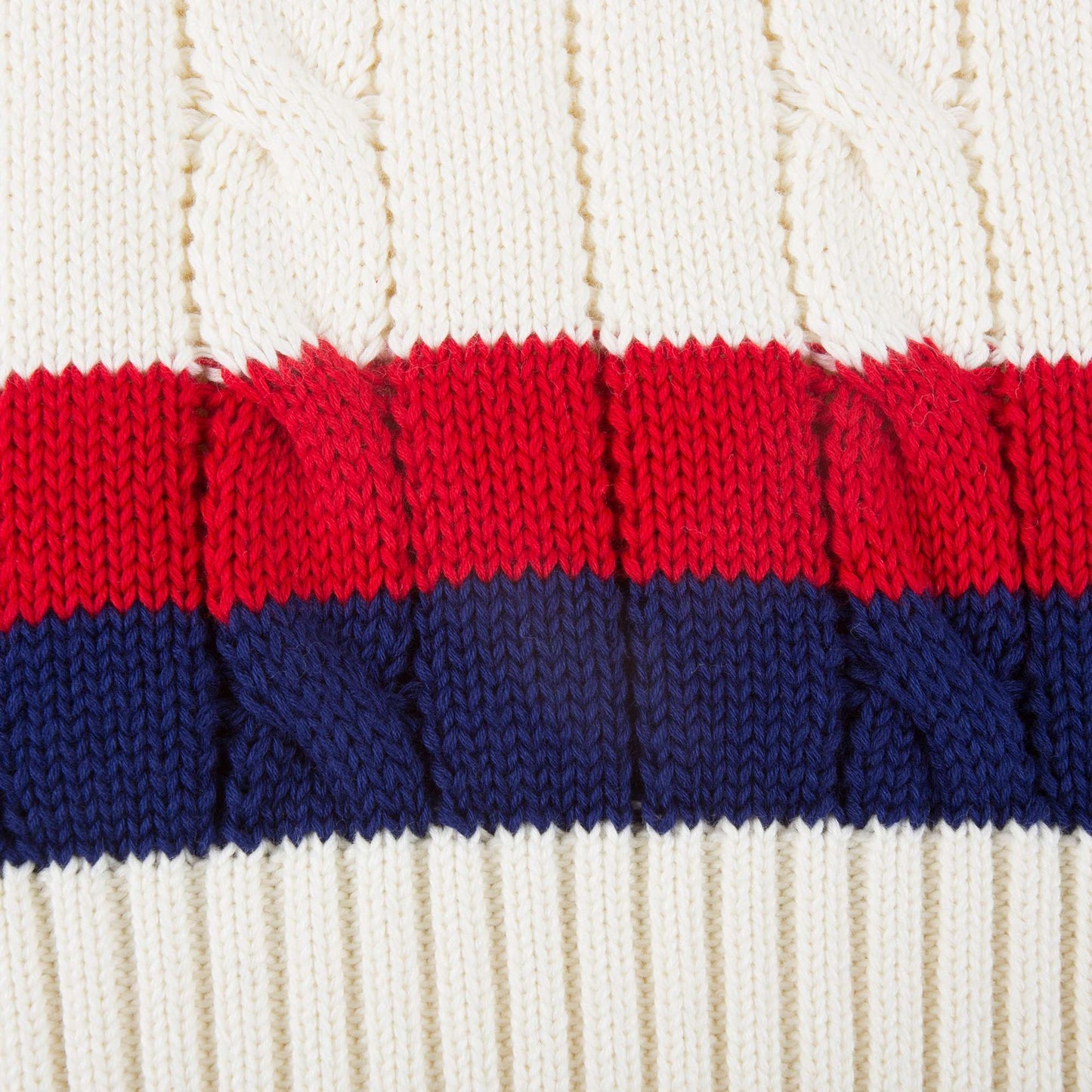 Girls White & Red Striped Sweater
