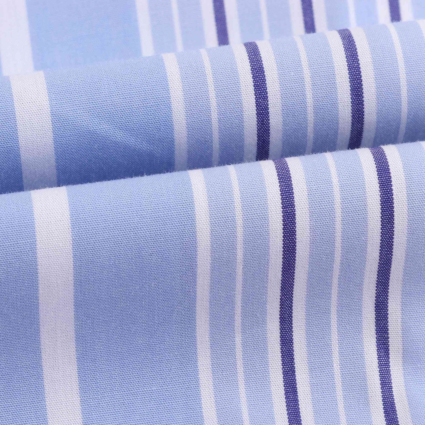 女童天空蓝条纹棉衬衫